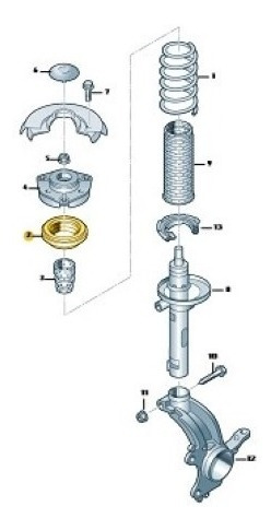 Rolamento Amortecedor Suspensão Dianteiro - 5Q0412249E - Golf, Taos, OUTROS