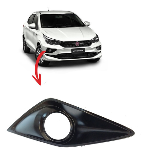 MOLDURA FAROL MILHA E NEBLINA LADO DIREITO - 100248114 - Cronos