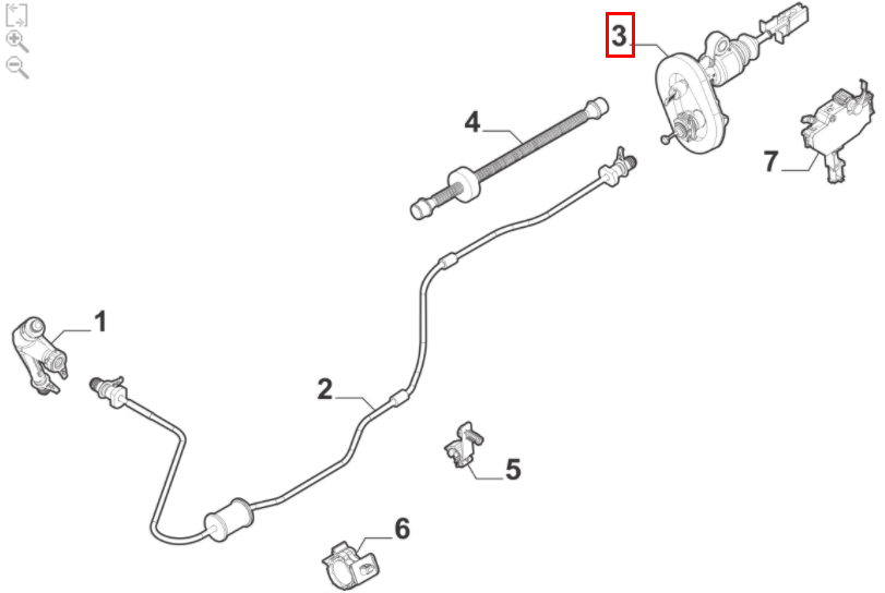 ATUADOR PEDAL EMBREAGEM - 55272342 - Renegade, JEEP RAM
