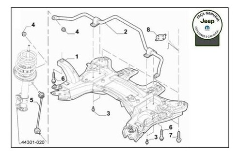 BIELETA BARRA ESTABILIZADORA DIANTEIRA - 53497769 - Compass, JEEP RAM