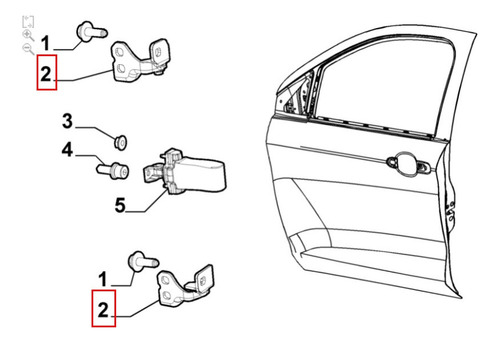 DOBRADIÇA PORTA DIANTEIRA LADO DIREITO - 52178844 - Mobi, Strada, Argo