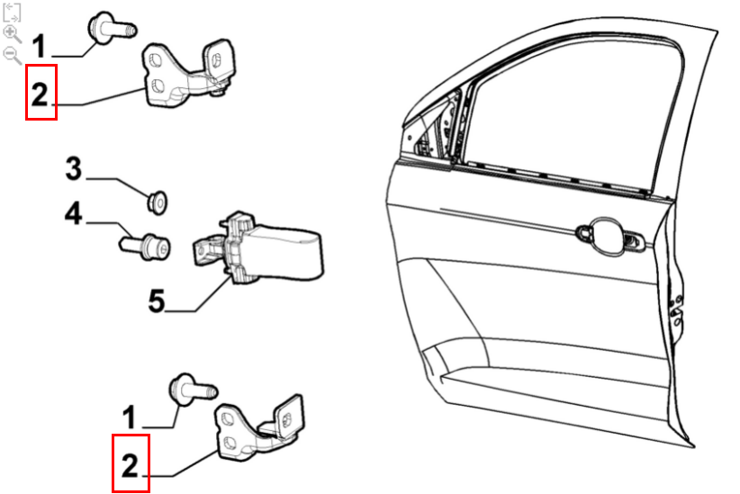 DOBRADIÇA PORTA DIANTEIRA LADO DIREITO - 52178844 - Mobi, Strada, Argo