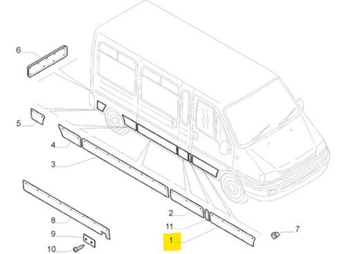 FRISO PORTA DIANTEIRA LADO DIREITO - 735407088 - Ducato