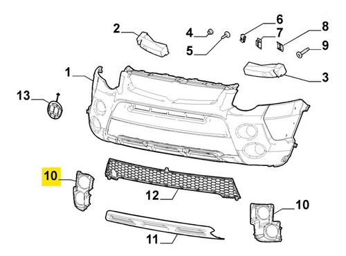 MOLDURA FAROL MILHA E NEBLINA LADO DIREITO - 51899644 - Strada, Palio