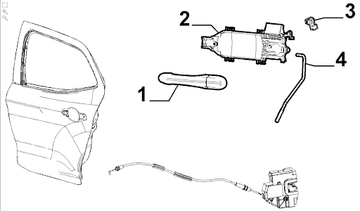 BASE MAÇANETA PORTA TRASEIRA LADO DIREITO - 52090847 - Argo, Cronos