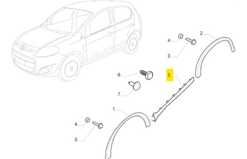 SPOILER SAIA LATERAL LADO DIREITO - 100198182 - Palio