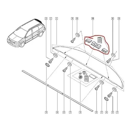 GUARNICOES PLASTICA VEDACAO VEICUL - 960402987R - Megane, Diversos