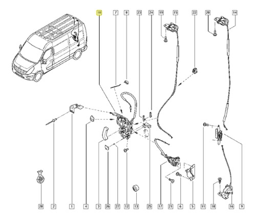 FECHADURA COMPLETA COM MOTOR PORTA DA - 906123257R - 