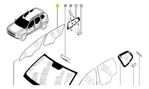 VITRE PORTE AR D TEINTEE - 823008808R - 