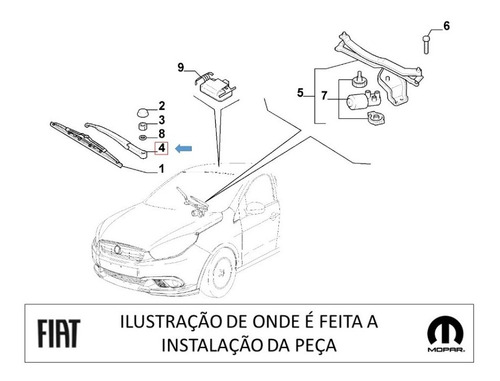 Braço Limpador Parabrisa - 51900201 - Palio, Grand