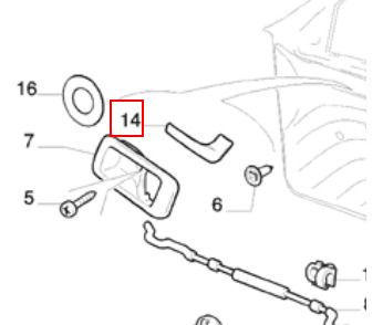 Maçaneta Interna Porta Dianteira Lado Direito - 735523357 - Palio, Siena