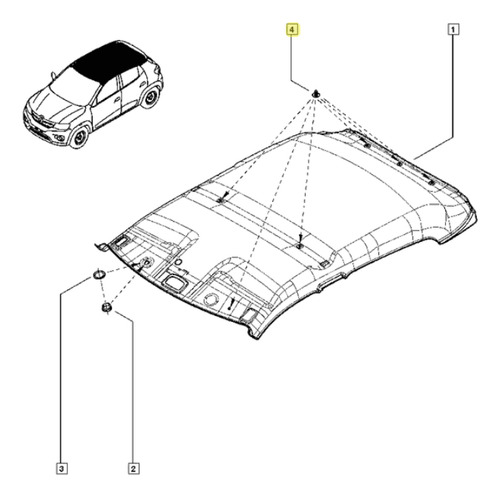PRESILHA PLASTICA ACABAMENTO TETO DE - 8200609205 - 