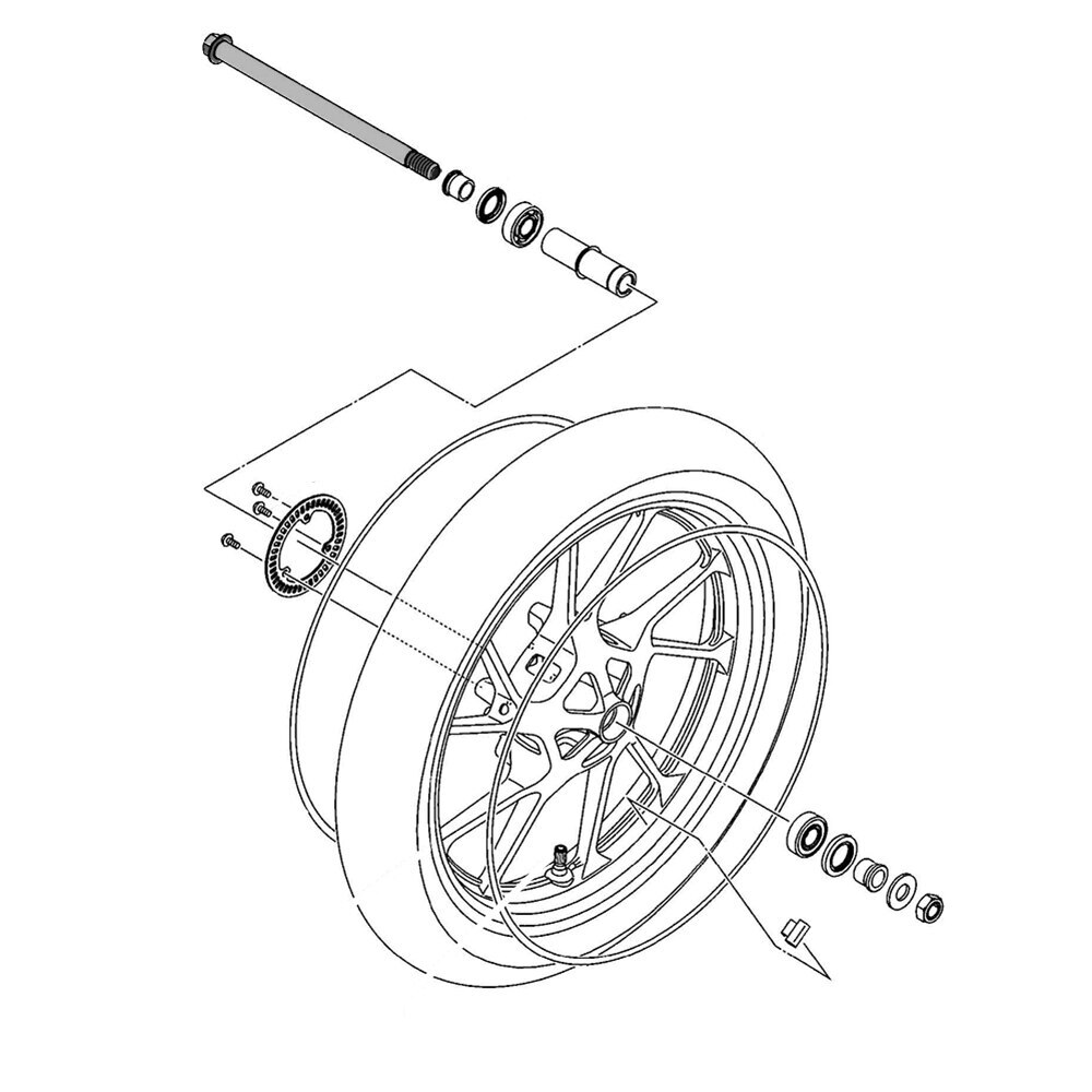 Eixo roda dianteira - BC5F51810000 - FAZER FZ15, FAZER FZ25, R15