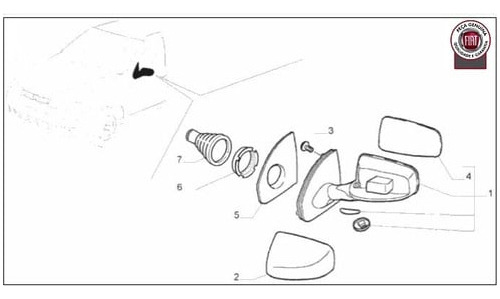 Lente Retrovisor Lado Direito - 7087959 - Strada, Palio, Siena