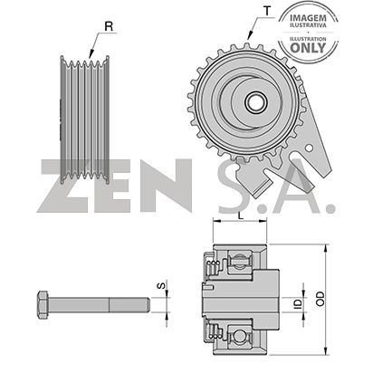 Polia apoio correia Poly V - 13560 - Cielo