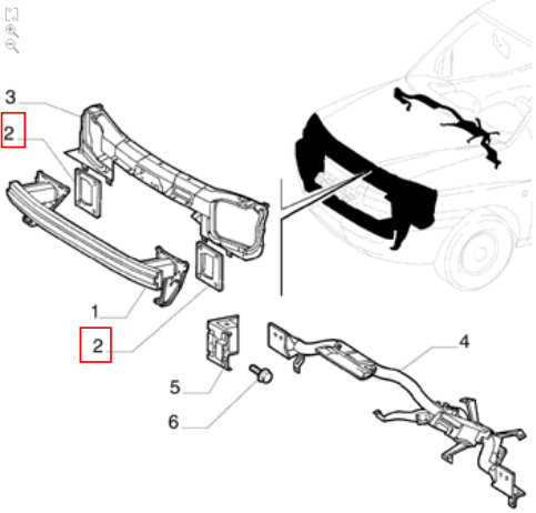Suporte Parachoque Dianteiro Lado Esquerdo - 51717652 - Doblò